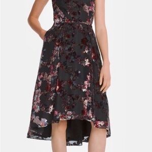 NWT White House Black House Dress. Hi Lo hem. Burn out velvet. Size 14.